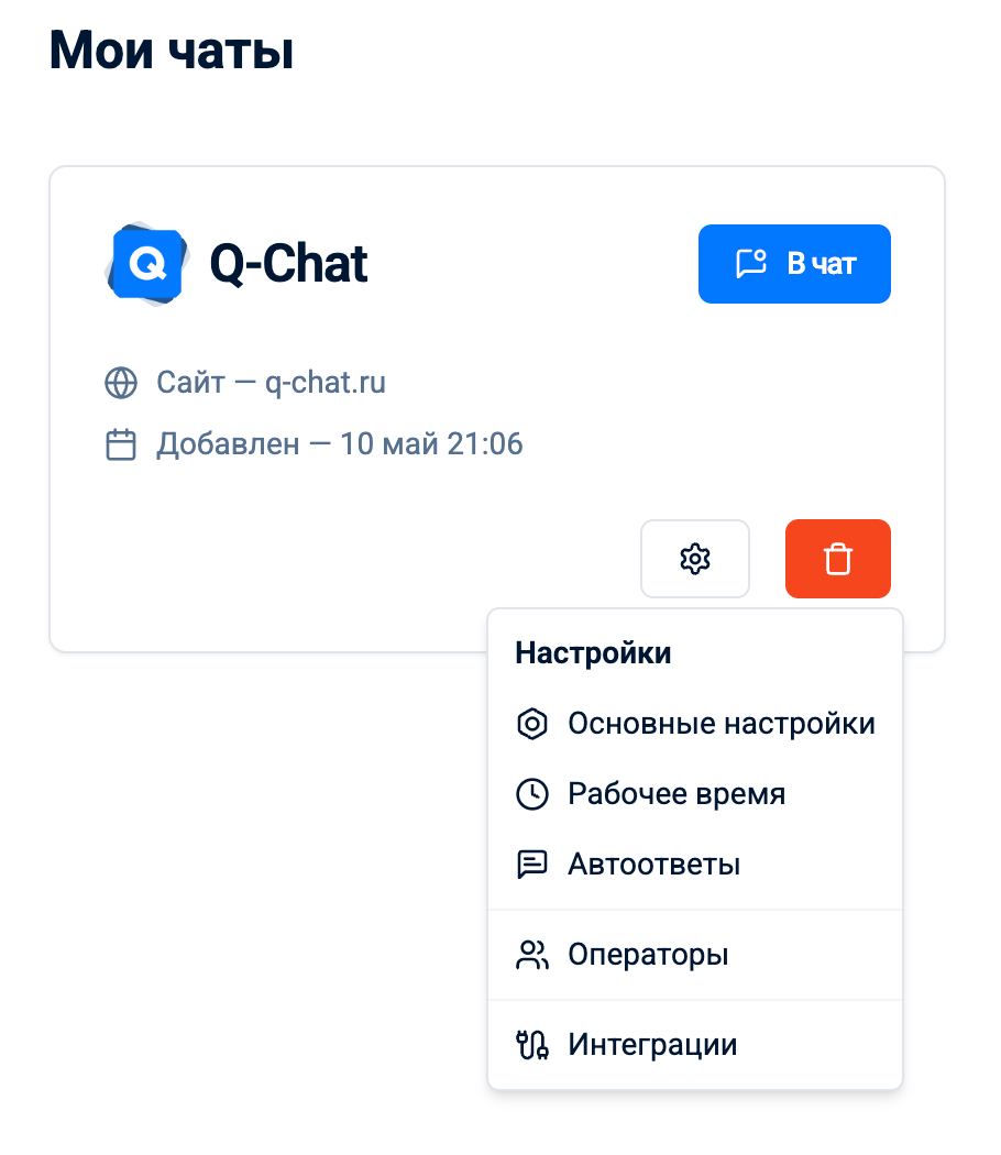 Список чатов